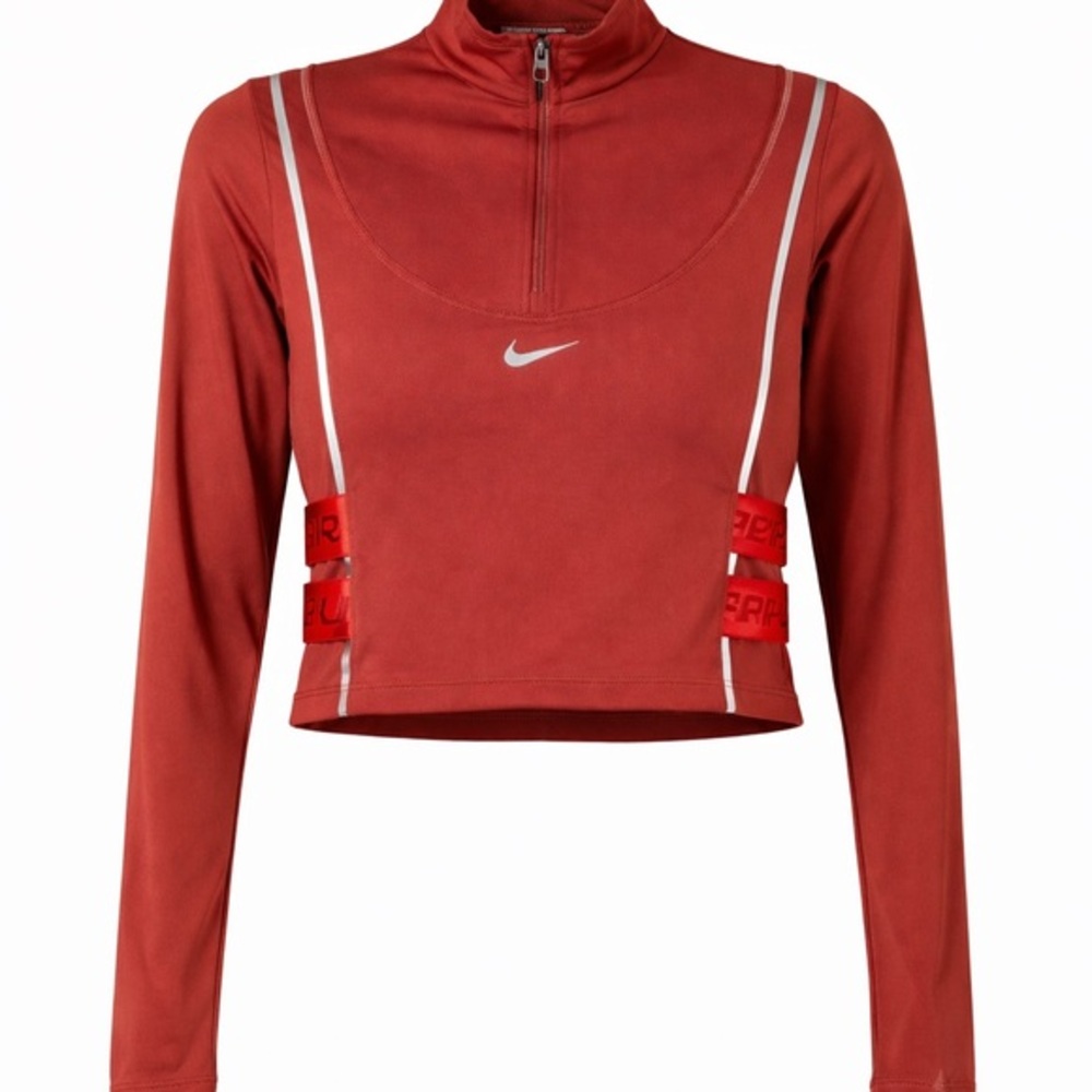 Nike Pro HyperWarm Cropped ½ Zip Top in Cedar Red BV5669-661 Size Medium